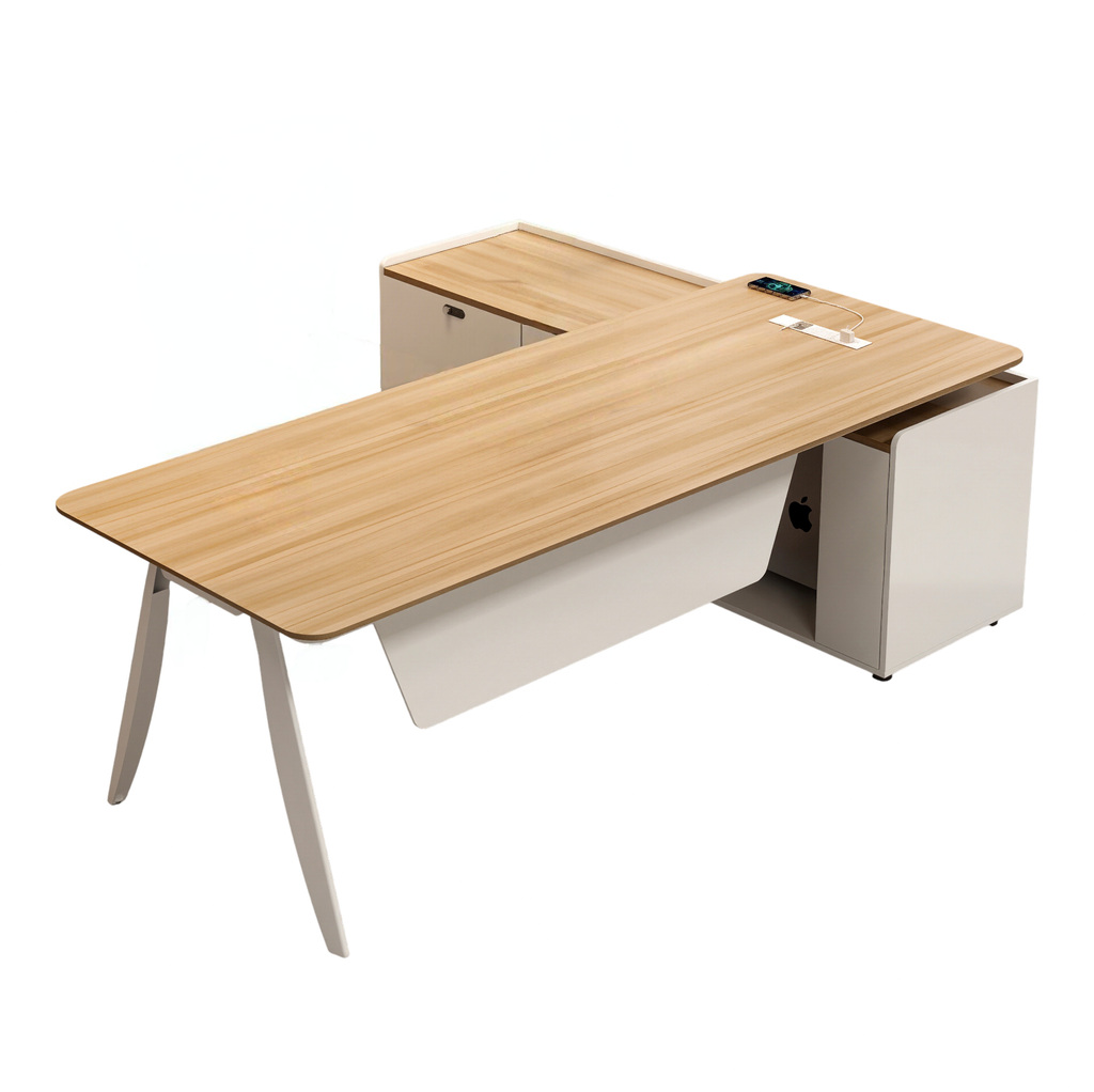 Sleek Manager Workstation with Ventilated Side Return