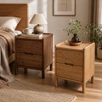 Minimalist Timber Bedside Table Series with Drawers for Everyday Bedroom Storage