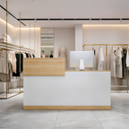 Contemporary Welcome Desk with Elevated Counter Front