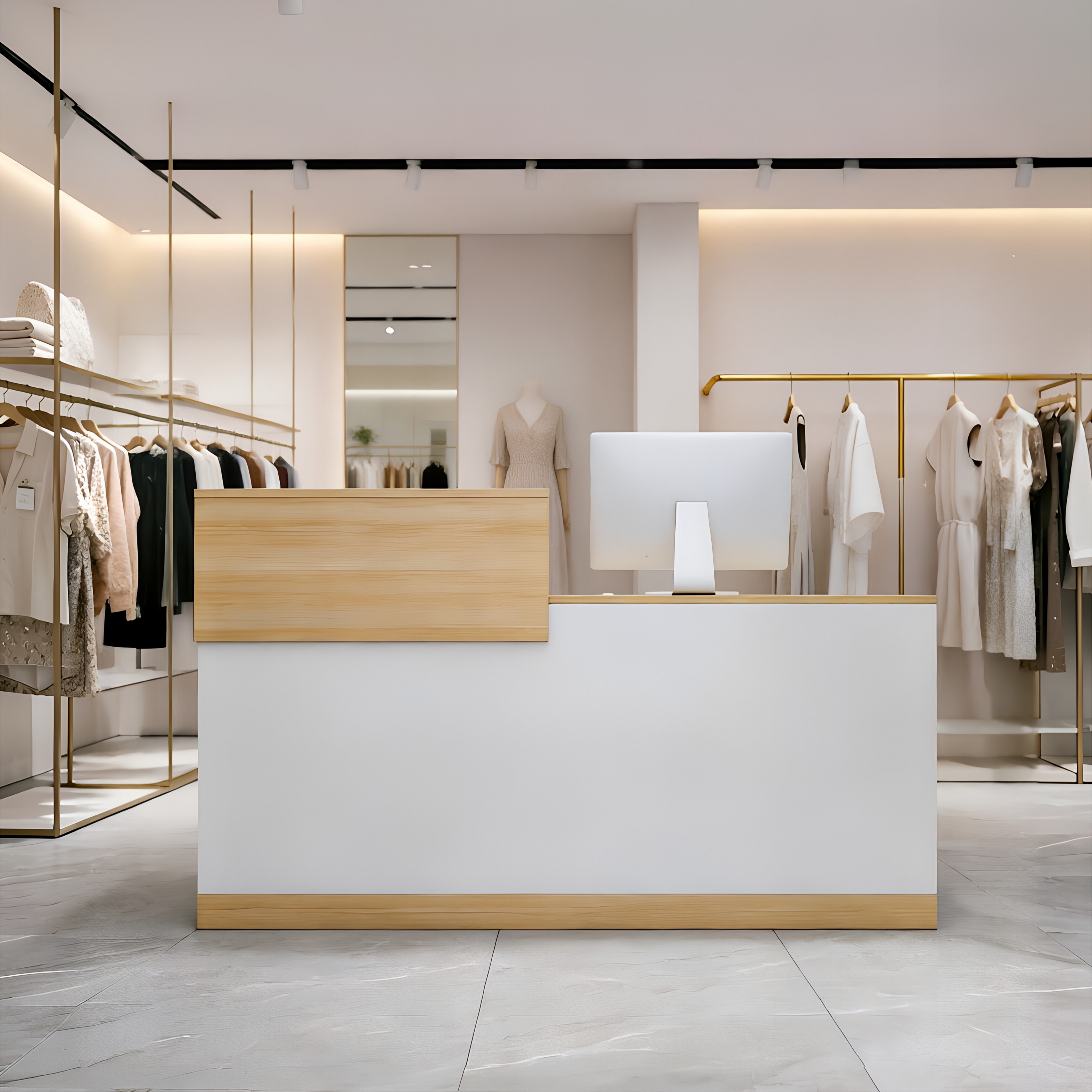 Contemporary Welcome Desk with Elevated Counter Front
