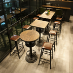 Hospitality Bar-Height Table with Padded Stools