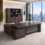 Linear Executive Suite with Integrated Side Cabinetry