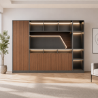 Executive Filing Cabinet with Illuminated Display and Concealed Storage