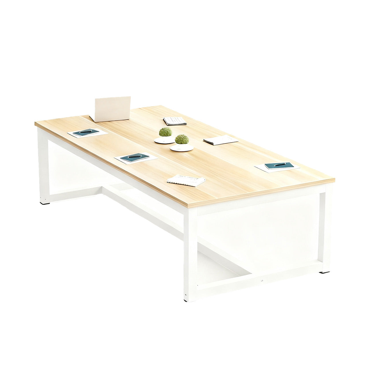 Modern Steel-Frame Rectangular Conference Table