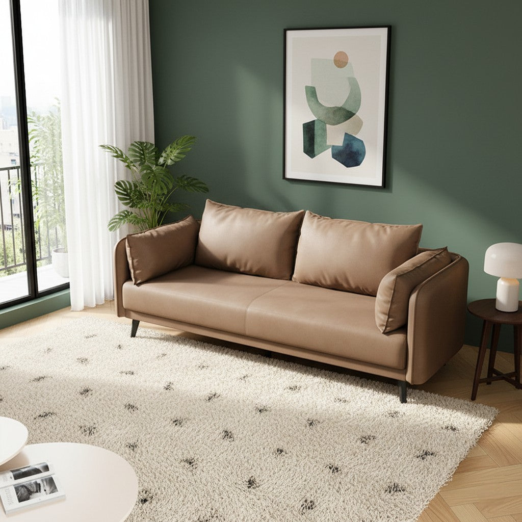 Sleek Modern Office Sofa Minimalist Reception Area Couch Executive Guest Waiting Room Seating