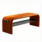 Padded Hallway Shoe Bench with Dual Rails