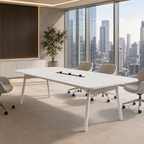 Minimalist Executive Conference Table with Cable Management