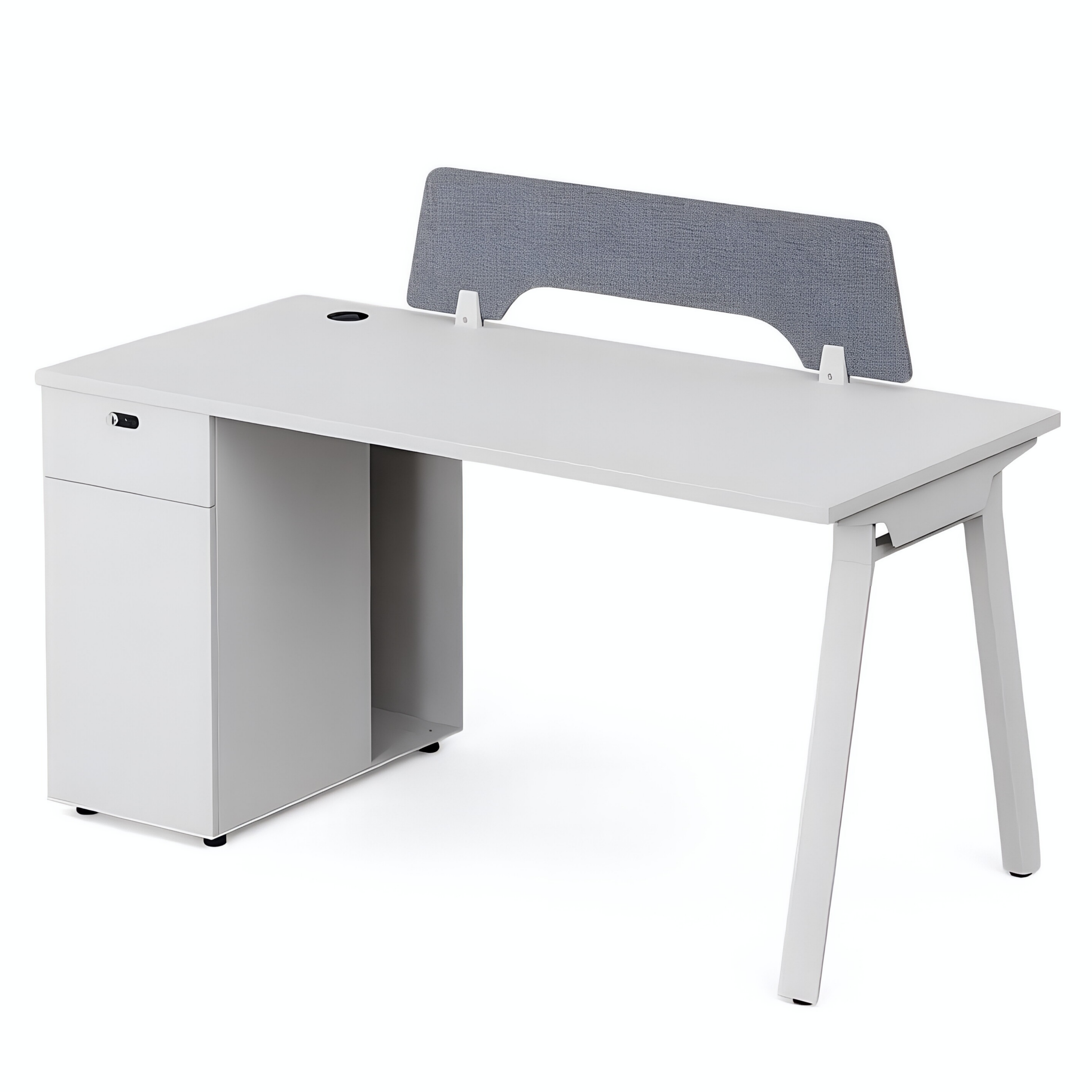 Minimalist Bench Workstation with Screen Panels