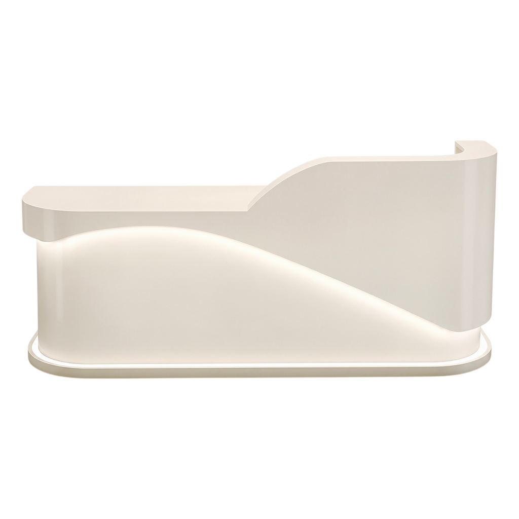 Modern Wave Reception Counter with LED Lighting