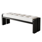 Modern Leather Bench with Custom Timber Options