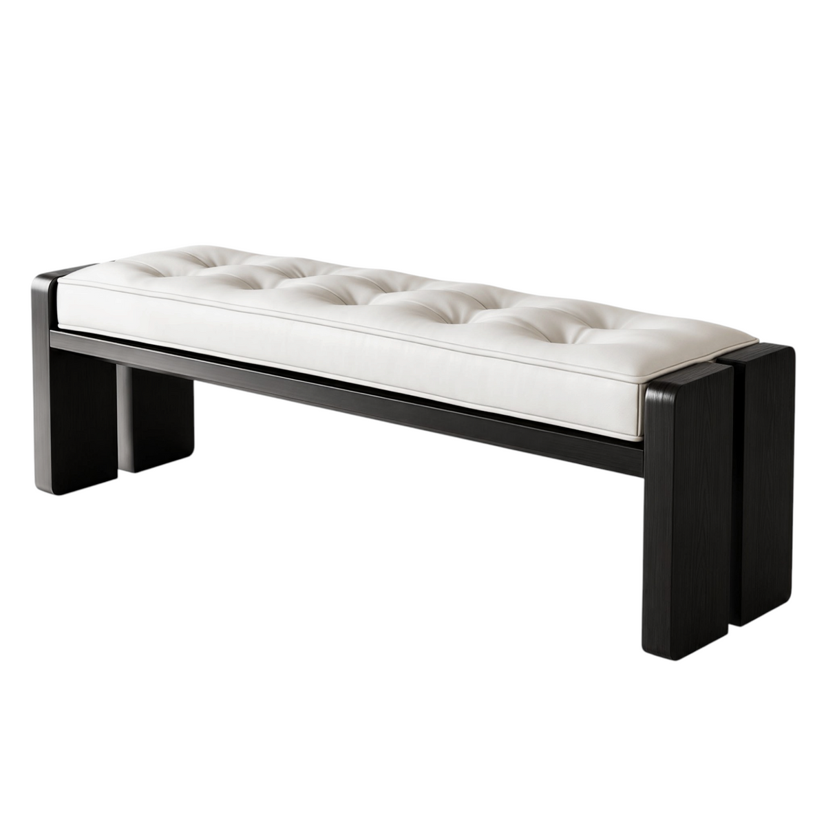 Modern Leather Bench with Custom Timber Options