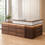 Modern Classic LED Reception Desk with Storage