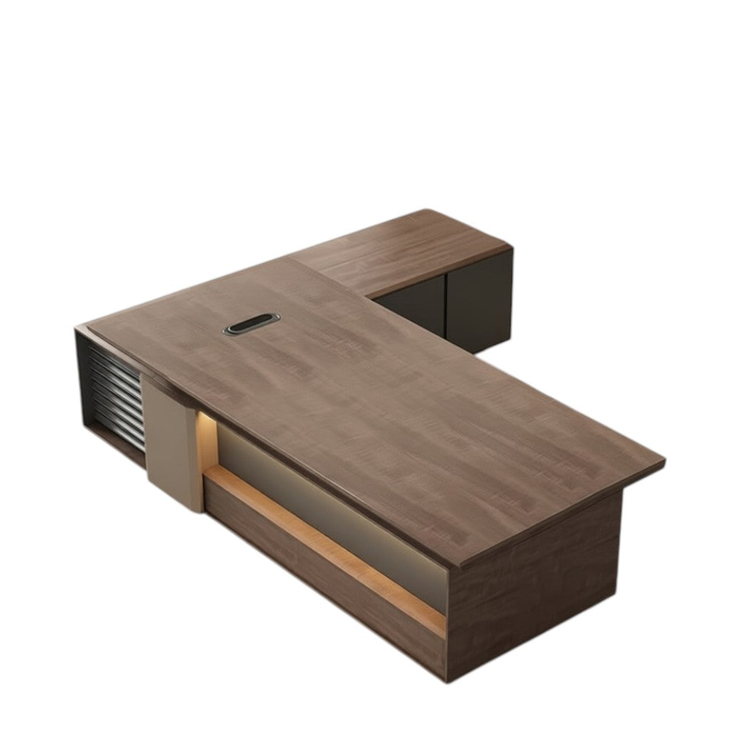Modern Executive Desk with Return Cabinet and Premium Storage for Manager Offices
