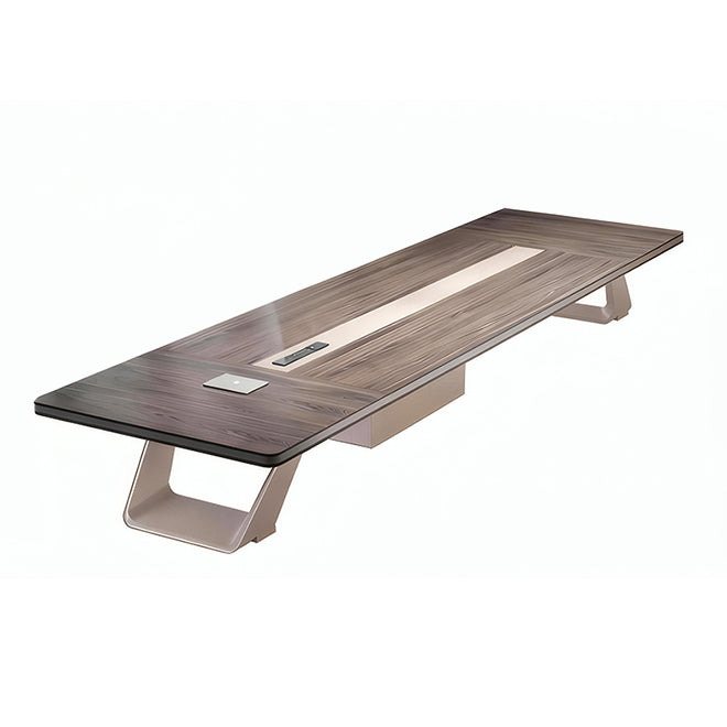 Commercial Boardroom Conference Table with Integrated Power and Cable Management