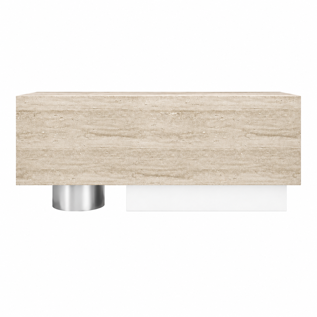 Luxury Travertine-Look Reception Counter with Modern Curved Design