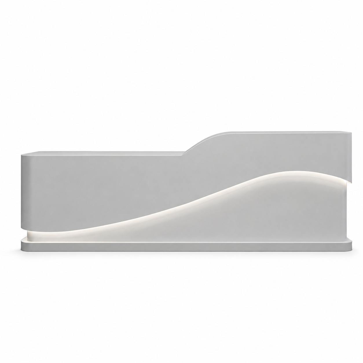 Modern Wave LED Reception Desk