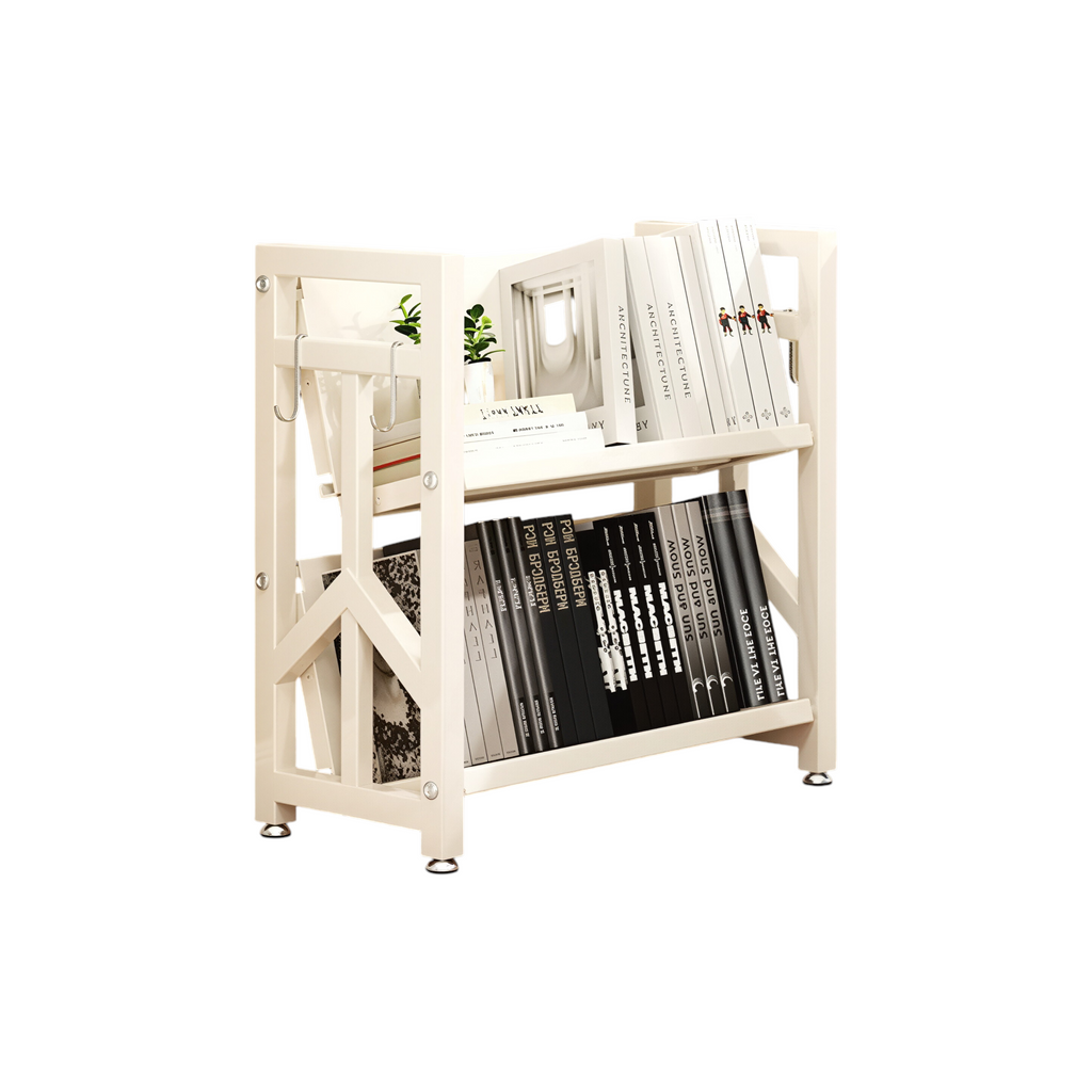 Adjustable Multi-Tier Bookcase With Slanted Shelves