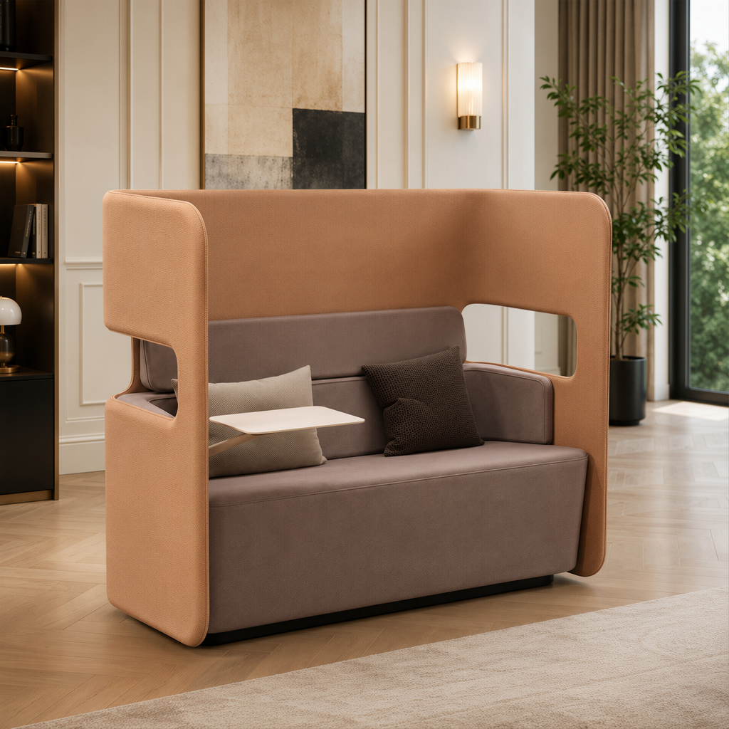 Modern Privacy Lounge Sofa with Side Table