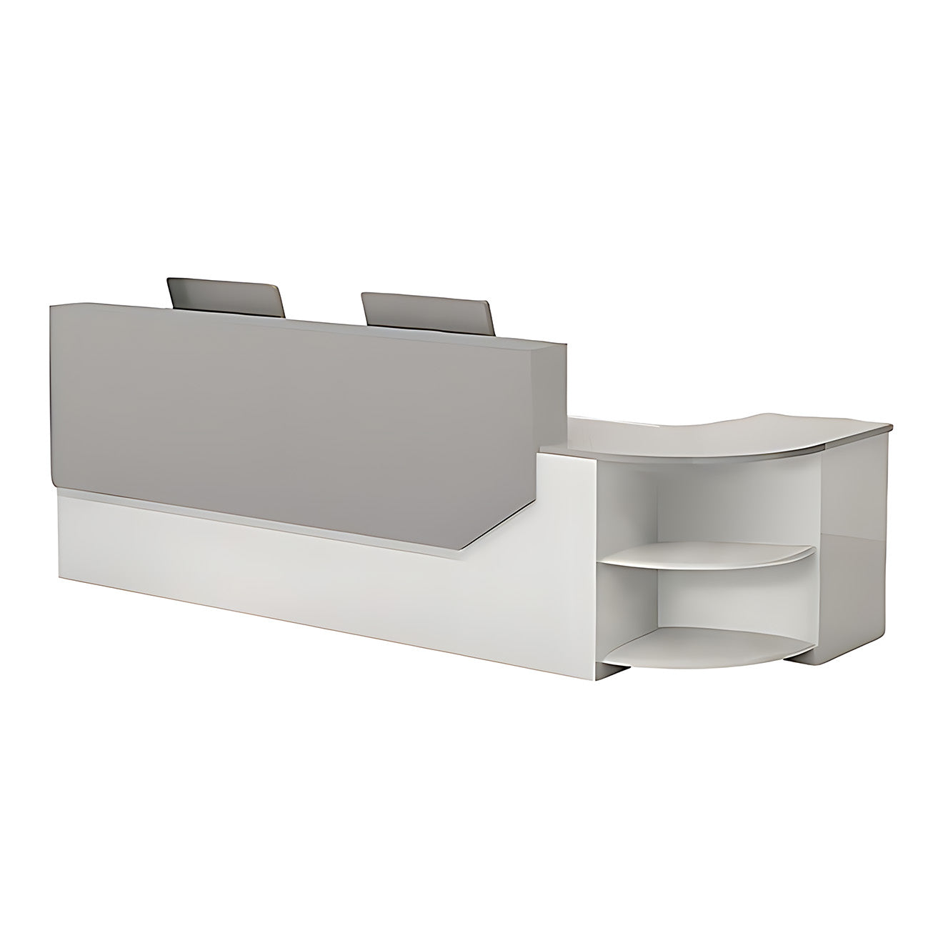 L-Shaped Modern Reception Desk with LED Lighting