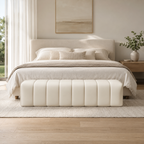 Modern PU Leather Channel Upholstered Bench Seat with Custom Colour