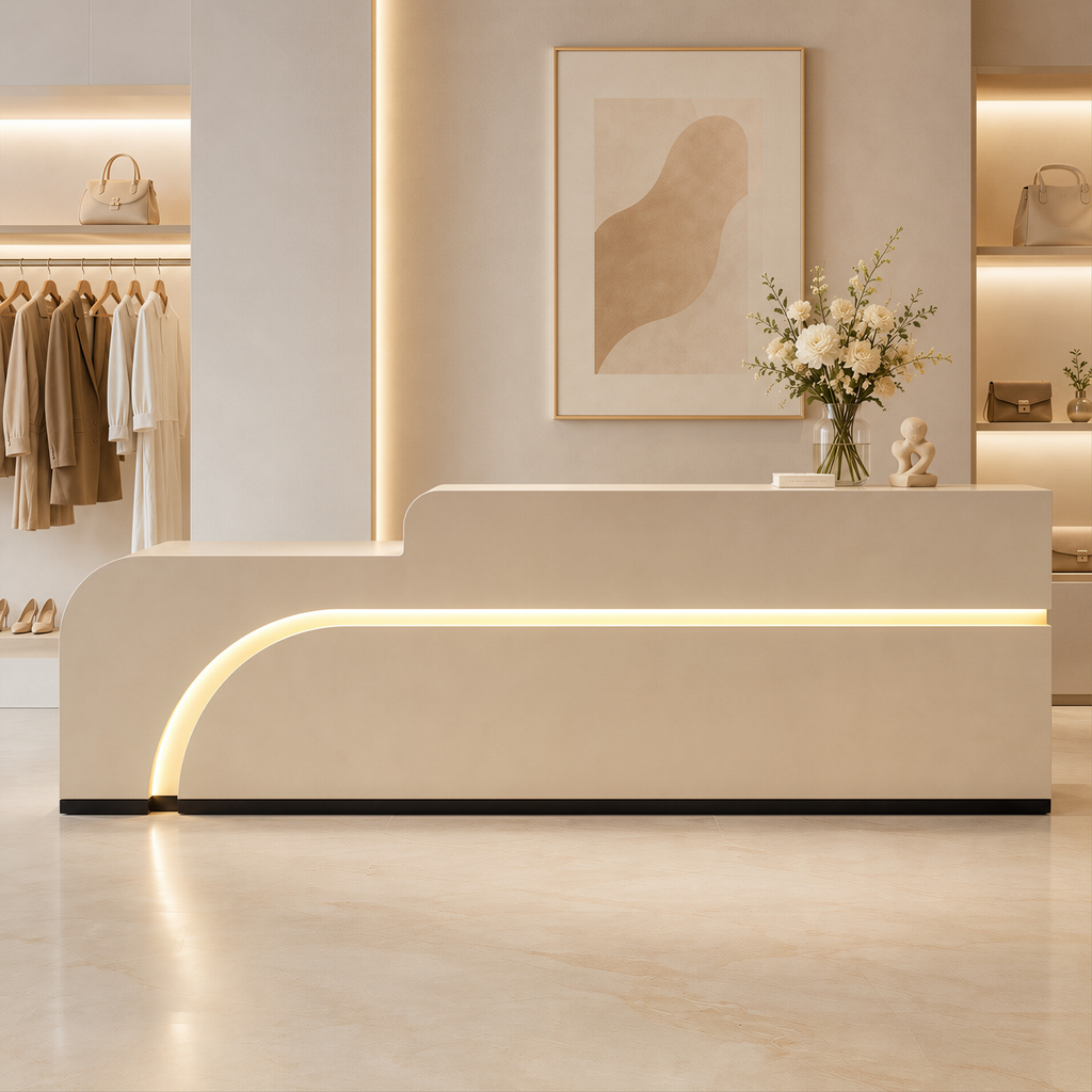 Premium Curved Reception Counter