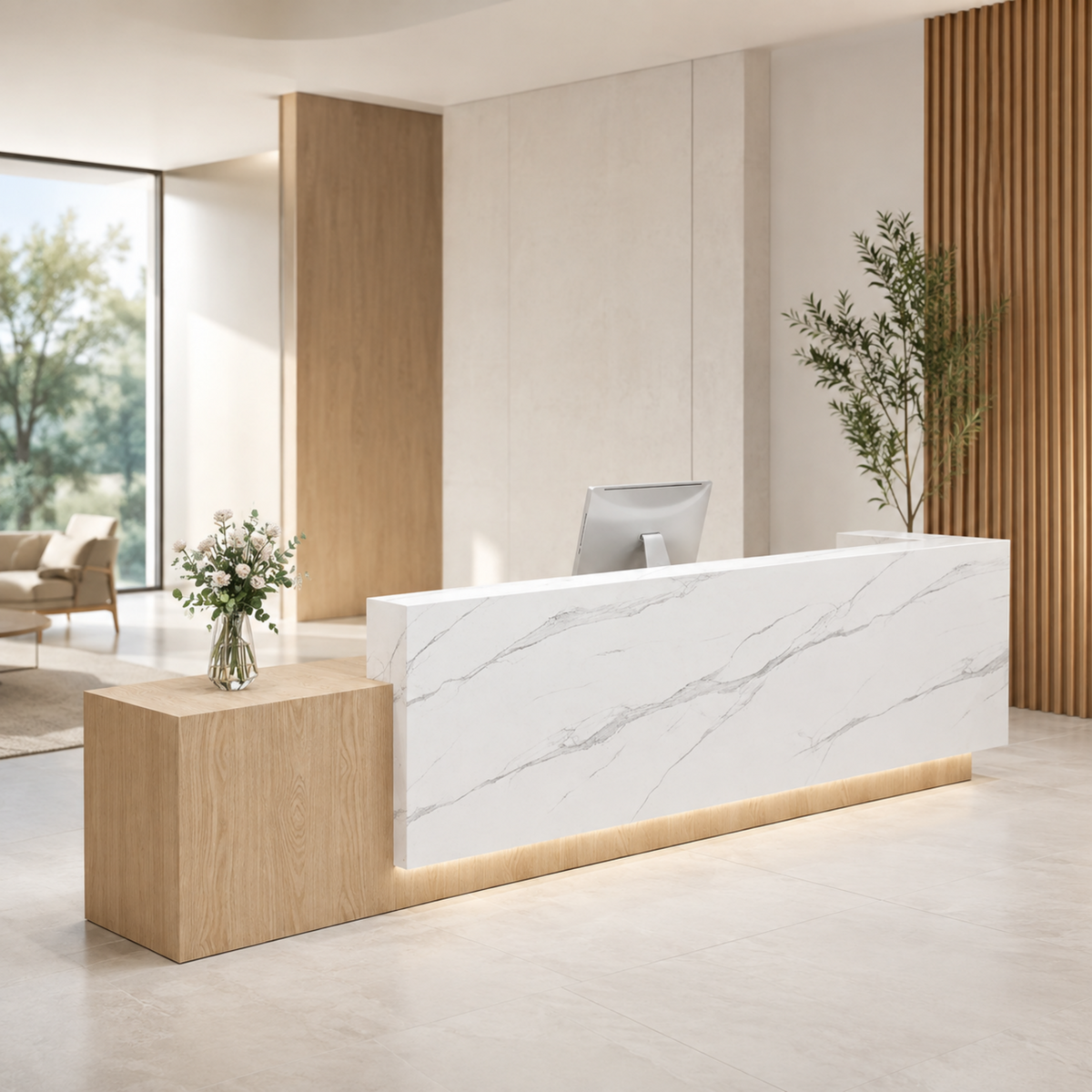 Professional Commercial Fitout Reception Desk for Modern Office Front-of-House Spaces