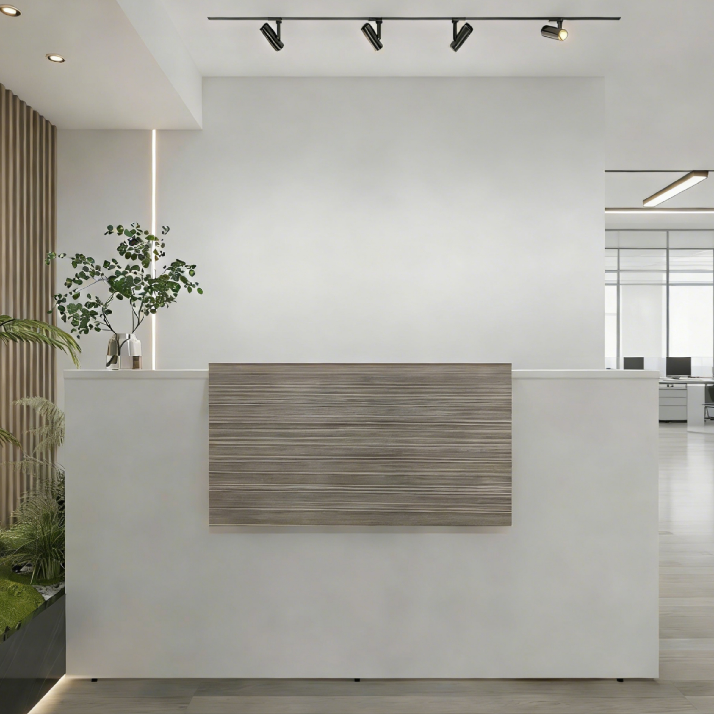 Contemporary Wood Reception Counter for Business Interiors