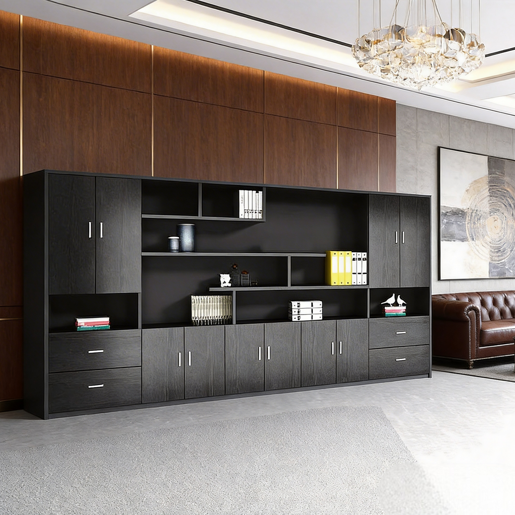 Executive Bookcase Cabinet with File Storage