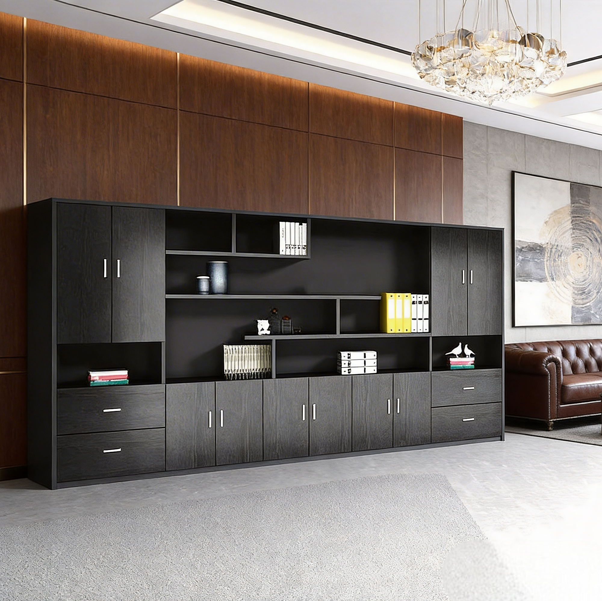 Executive Bookcase Cabinet with File Storage