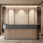 Designer Reception Desk with Timber Textured Finish