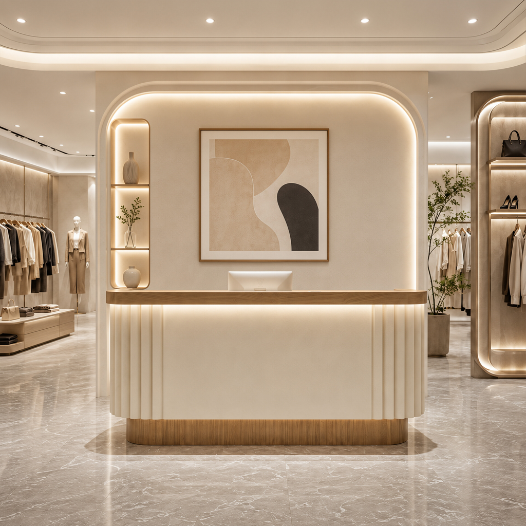 Boutique Reception Counter with LED Accent Lighting