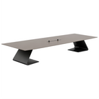 Executive Grey Ebony Boardroom Table with Sculptural Base