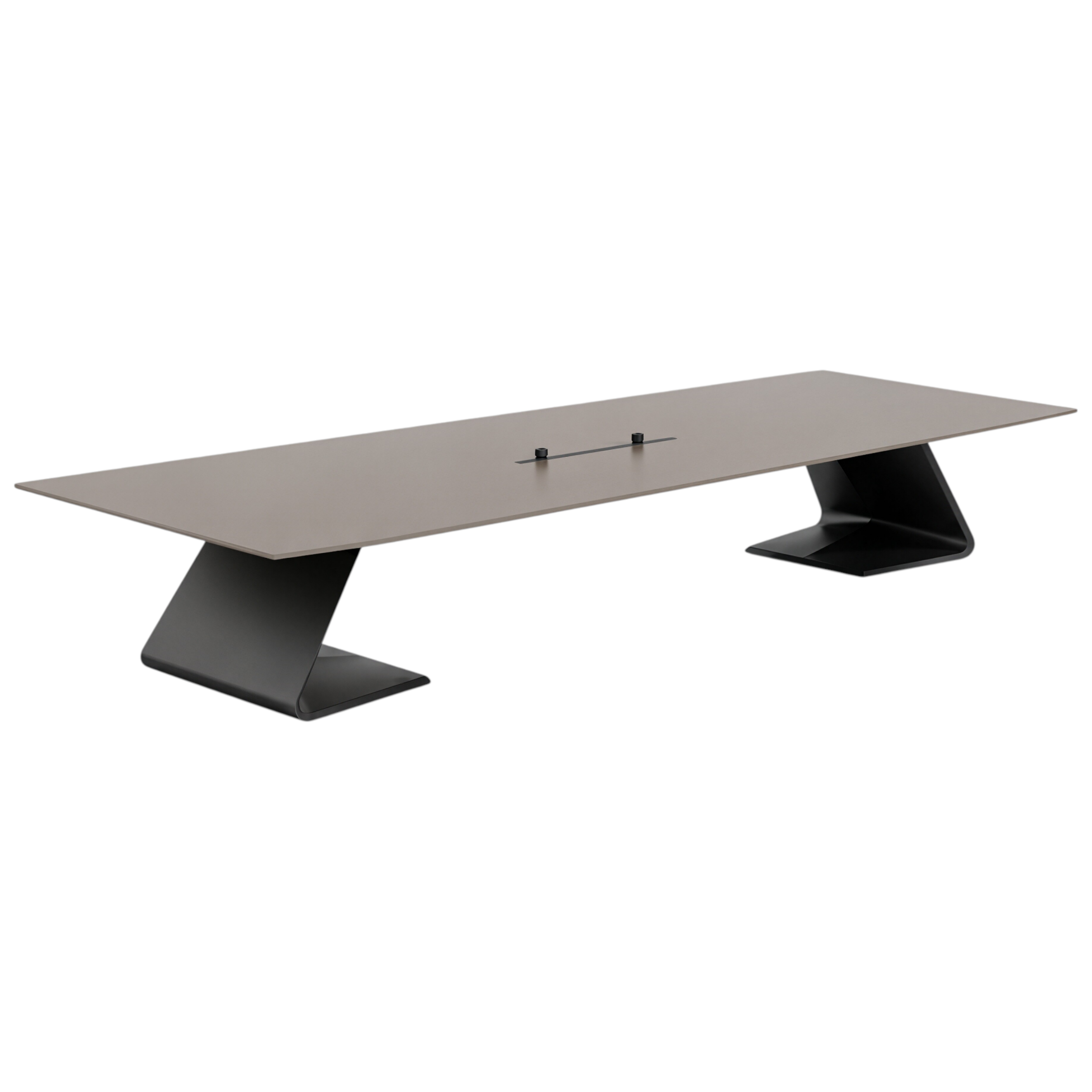 Executive Grey Ebony Boardroom Table with Sculptural Base