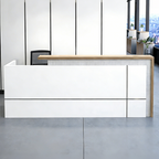 Minimalist Reception Desk with Timber Return Top