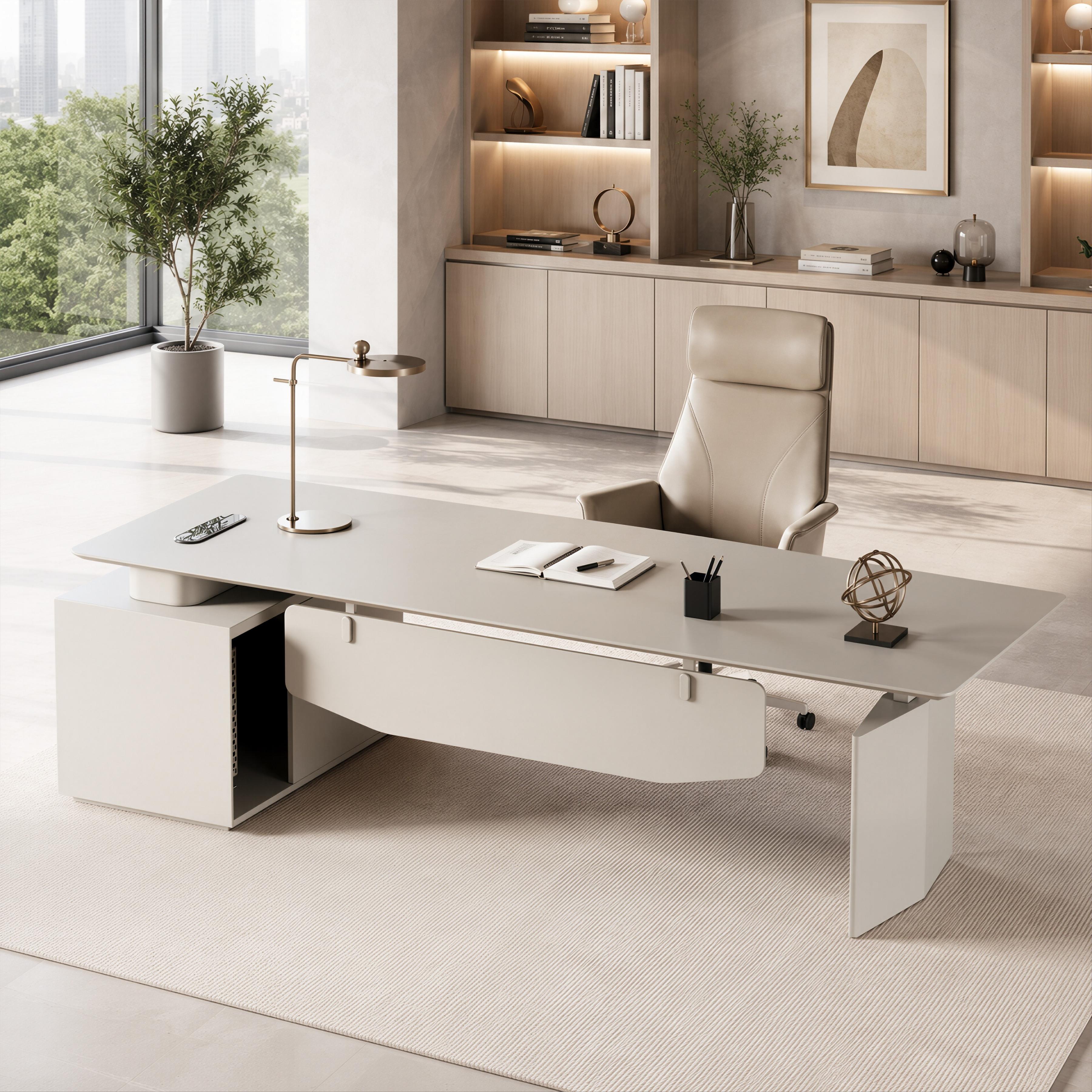 Modern Executive Standing Desk With Storage