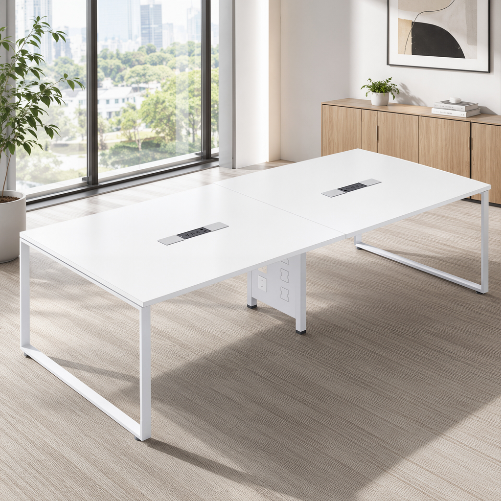 Modular Boardroom Table with Integrated Power