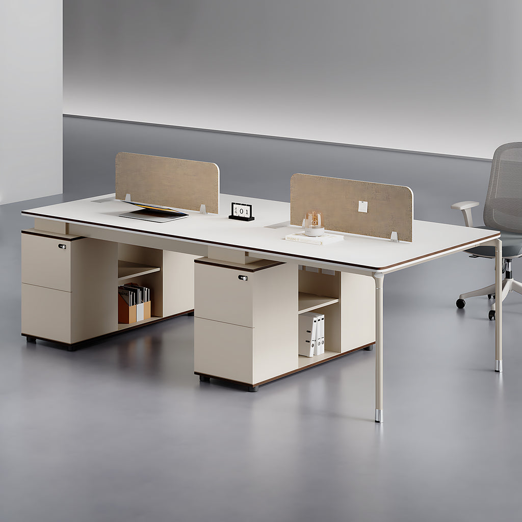 Shared Office Workstation with Storage Units