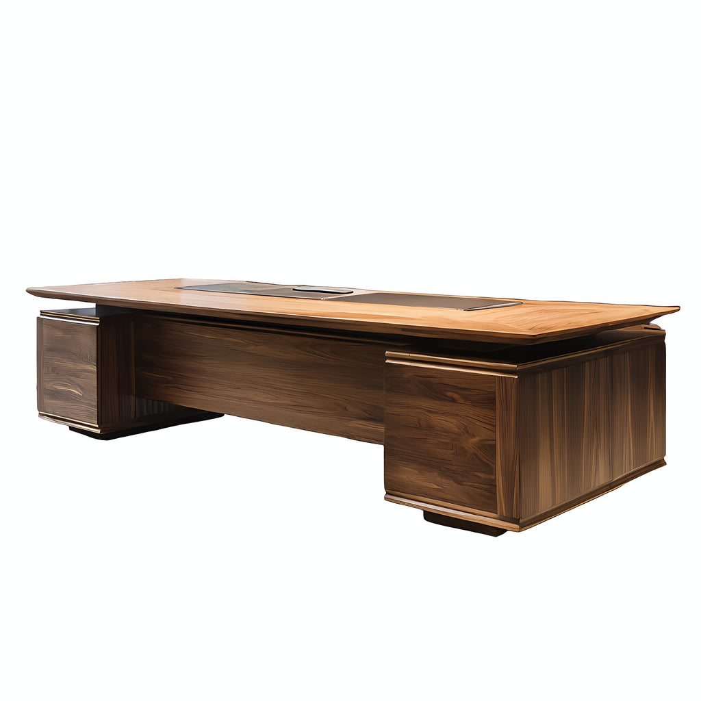Contemporary Executive Desk with Twin Pedestals
