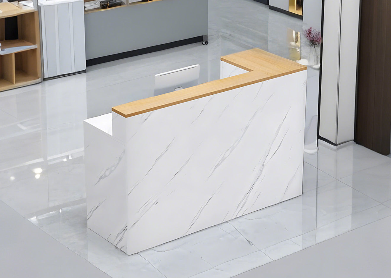 Compact Checkout Counter Reception Desk for Stores