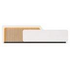 Curved White and Oak LED Reception Counter