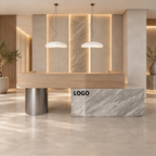 Modern Reception Desk With Dual Work Areas And Smooth Quiet Drawer Slides