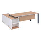 Linear Pro Executive Manager Desk - Light Oak Timber with Combined Side Credenza