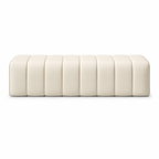 Modern PU Leather Channel Upholstered Bench Seat with Custom Colour