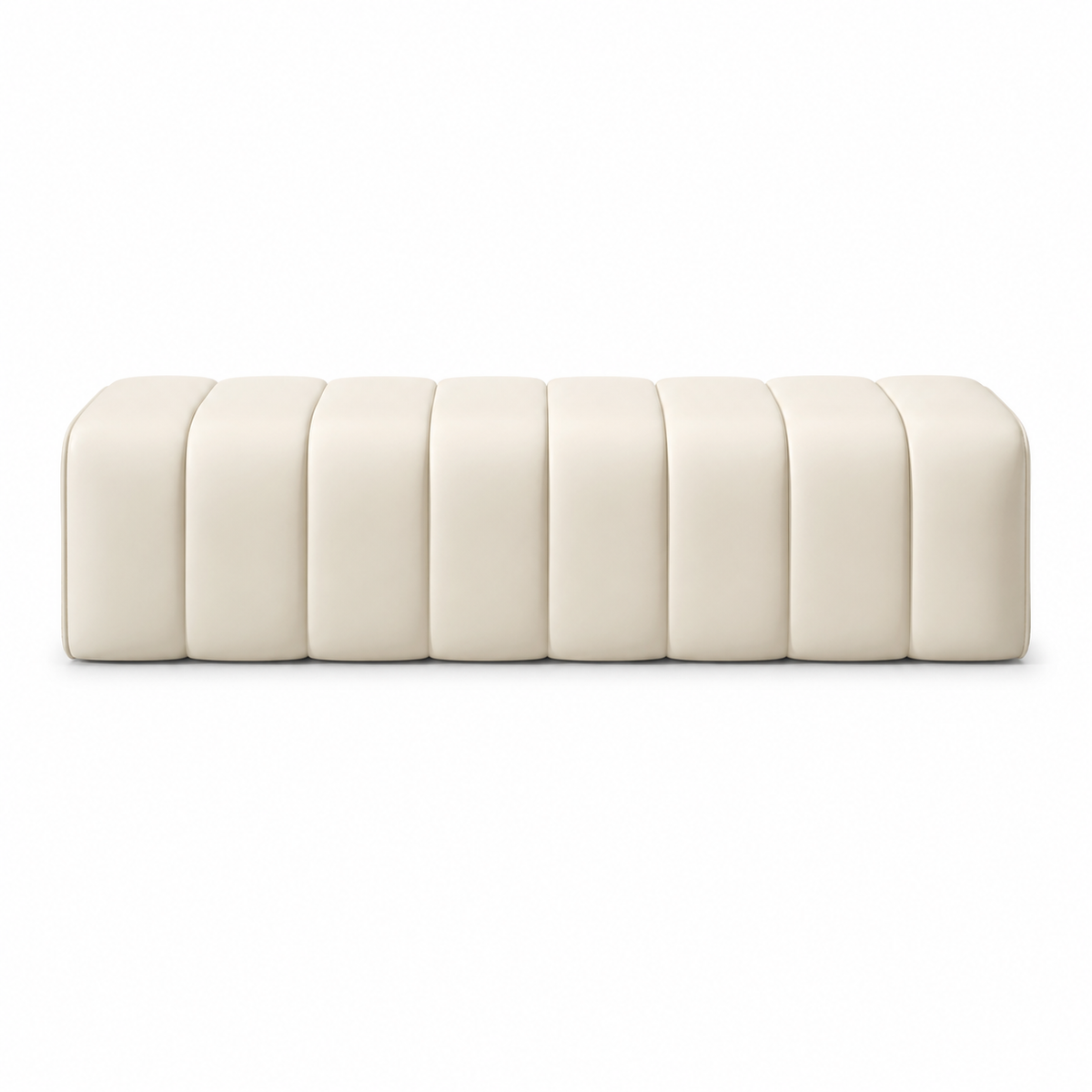 Modern PU Leather Channel Upholstered Bench Seat with Custom Colour