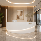 Lacquer Reception Counter with Ambient Lighting
