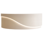 Modern Curved LED Reception Counter with Timber Finish