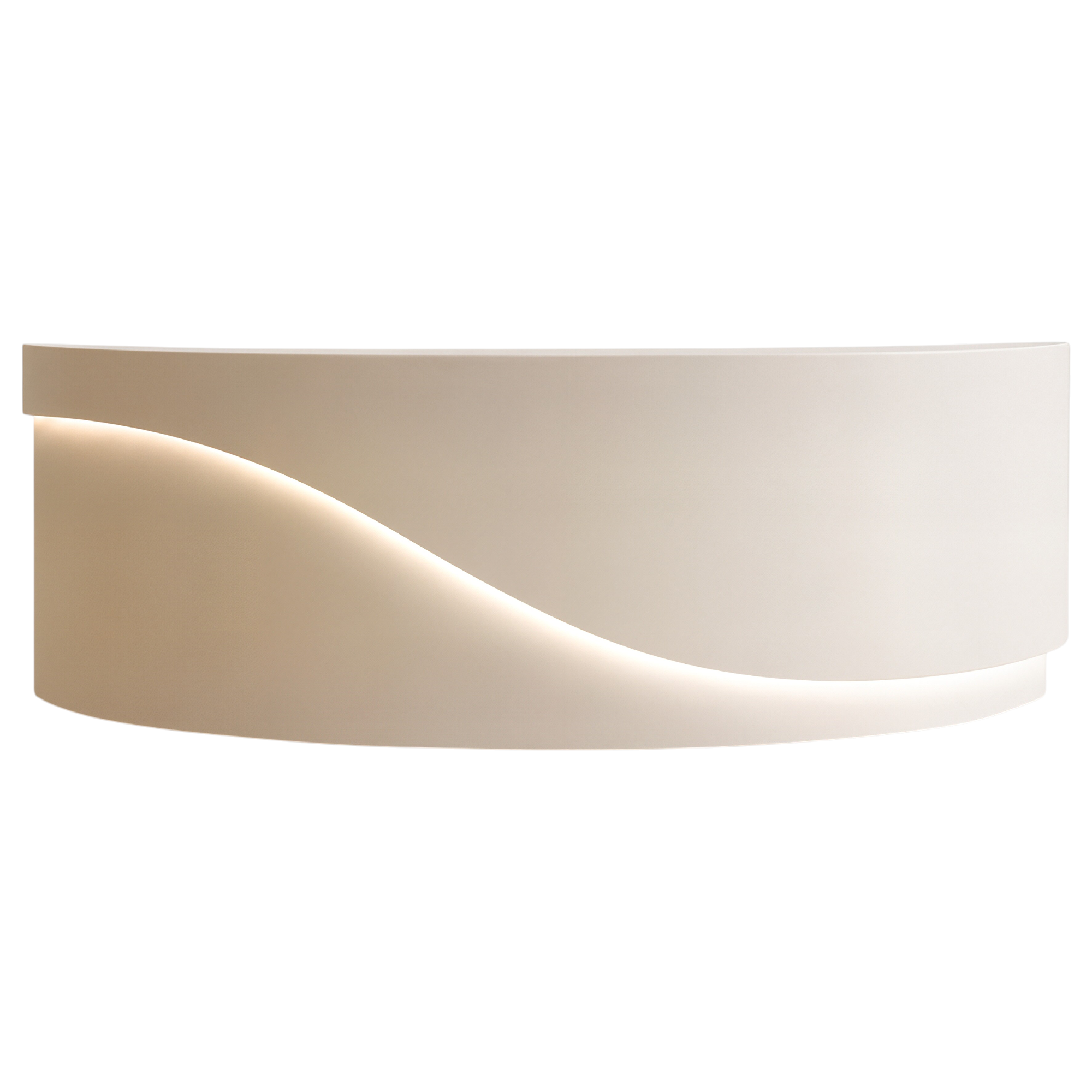 Modern Curved LED Reception Counter with Timber Finish