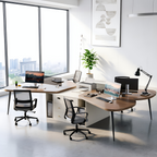 Contemporary Executive Desk with Privacy Screen