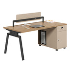 Modern Shared Office Desk Workstation with Screen Divider and Storage