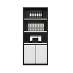 Contemporary Open-Style Storage Cabinet with White Wood Grain Finish
